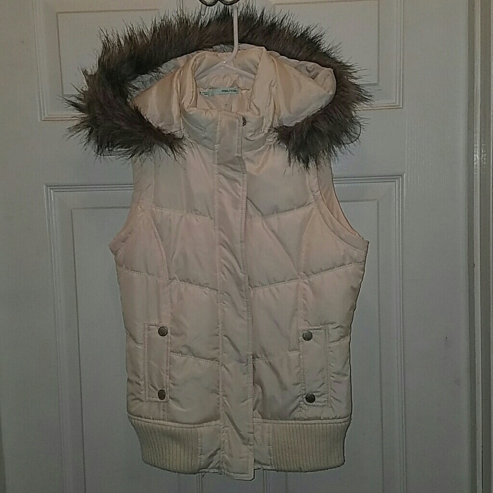 Fur hooded puffer Vest